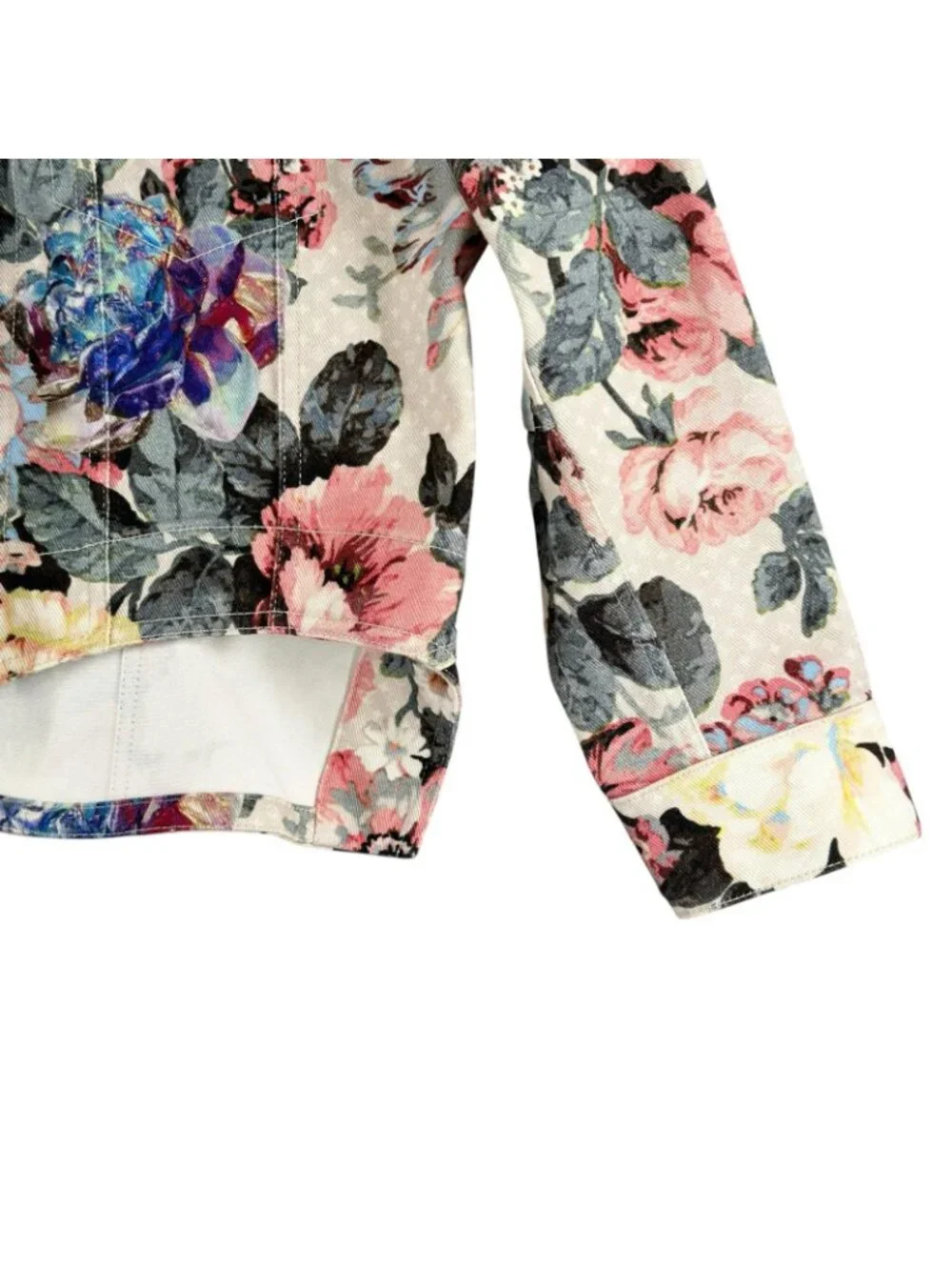 Louis Vuitton Flower Monogram Print Collarless Jacket AW Denim Cotton